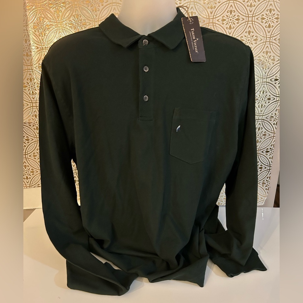 Tailor Vintage Men's Green Polo Shirt